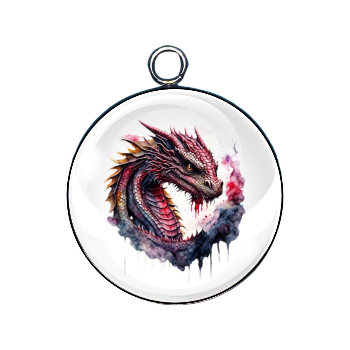 dragon glass cabochon charm