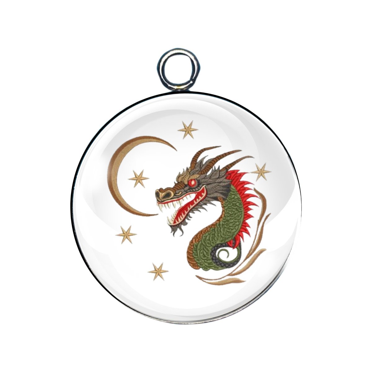 dragon glass cabochon charm