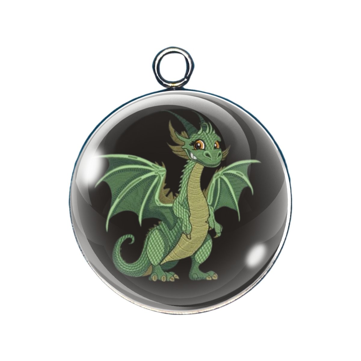 dragon glass cabochon charm