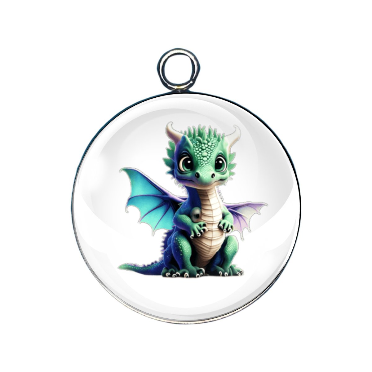 dragon glass cabochon charm