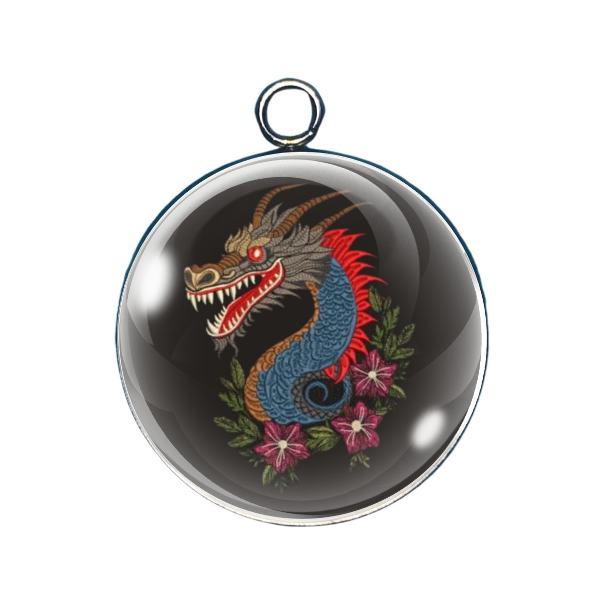 dragon glass cabochon charm