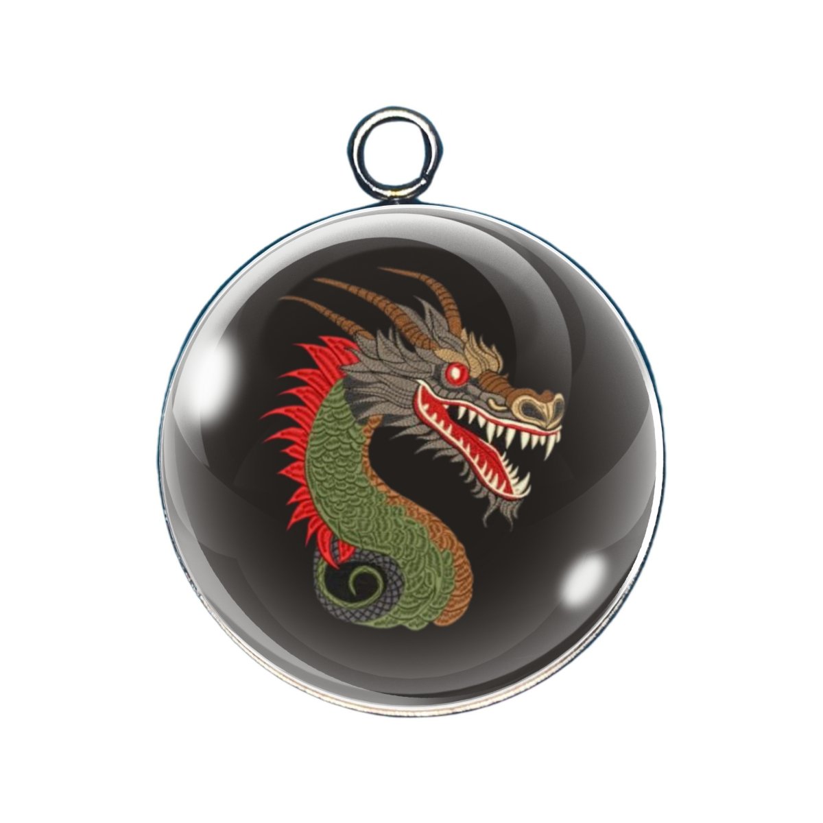 dragon glass cabochon charm