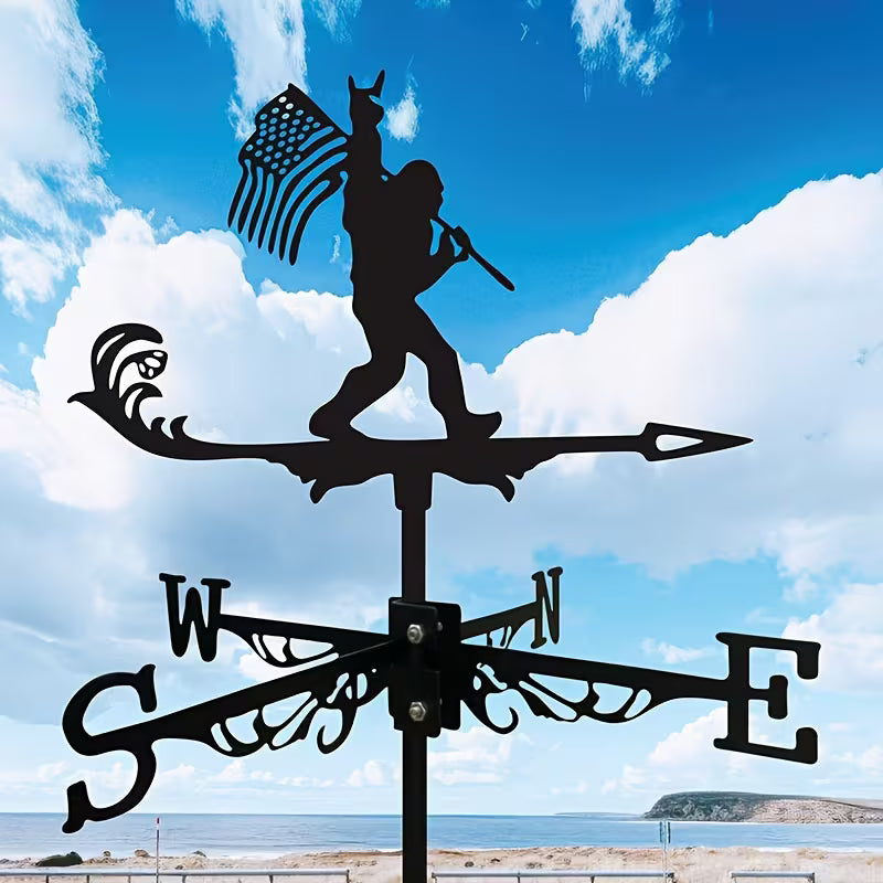 Bigfoot American Flag Metal Weathervane – Outdoor Roof, Barn, Garage & Garden Decor