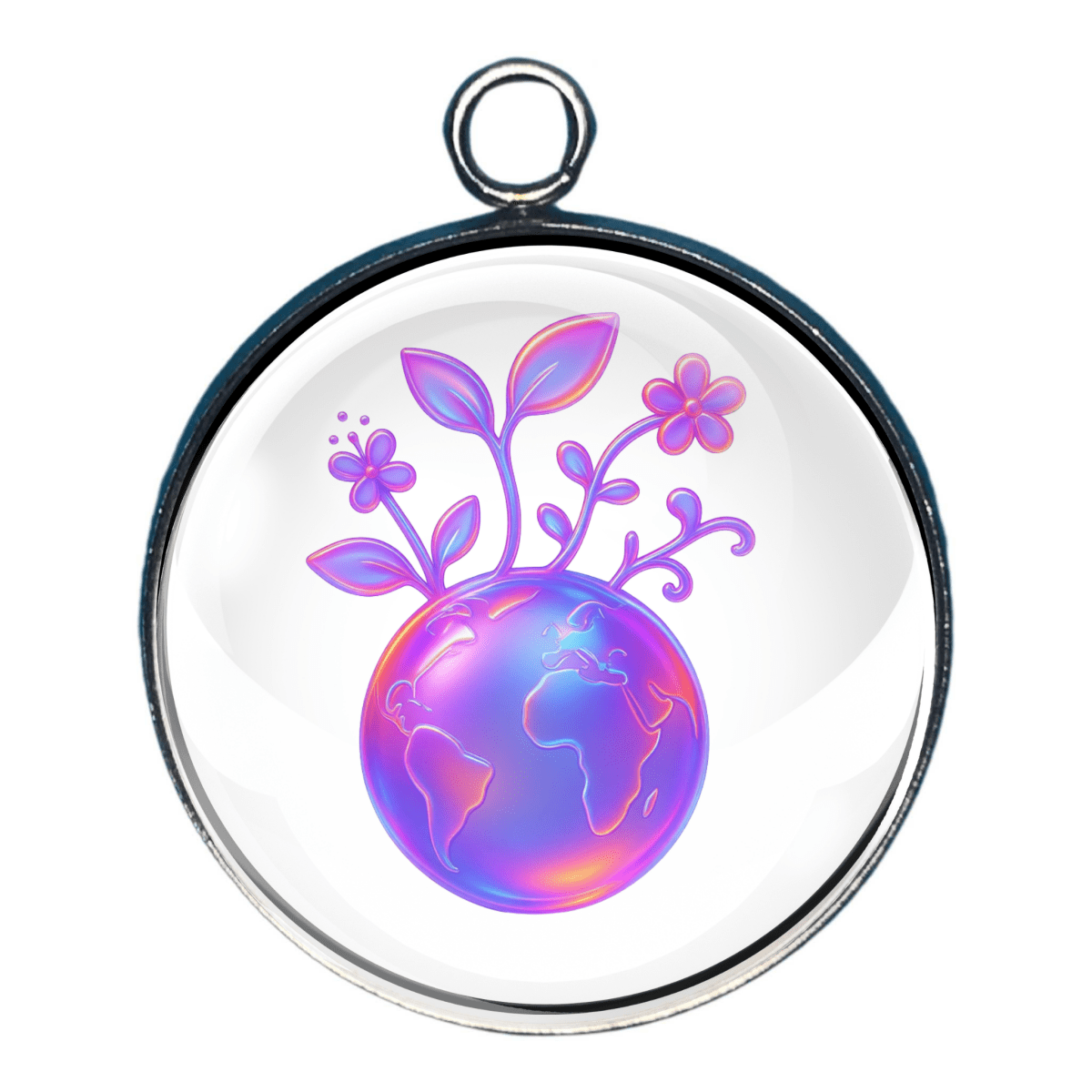 Purple earth tree charm environmental jewelry pendant