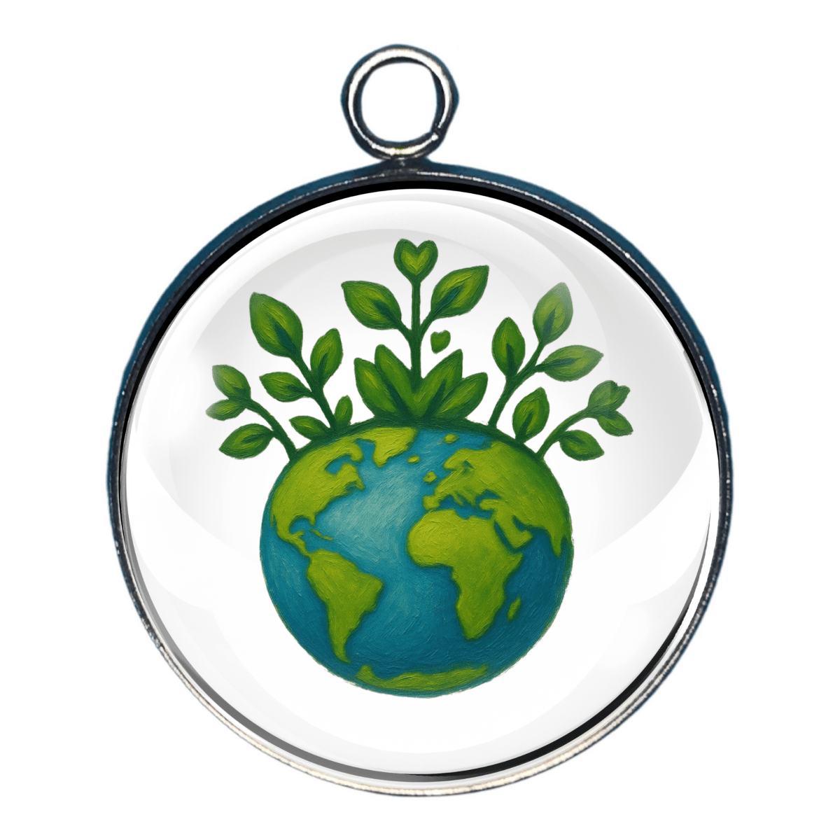 Sprouting globe earth day charm eco jewelry making pendant