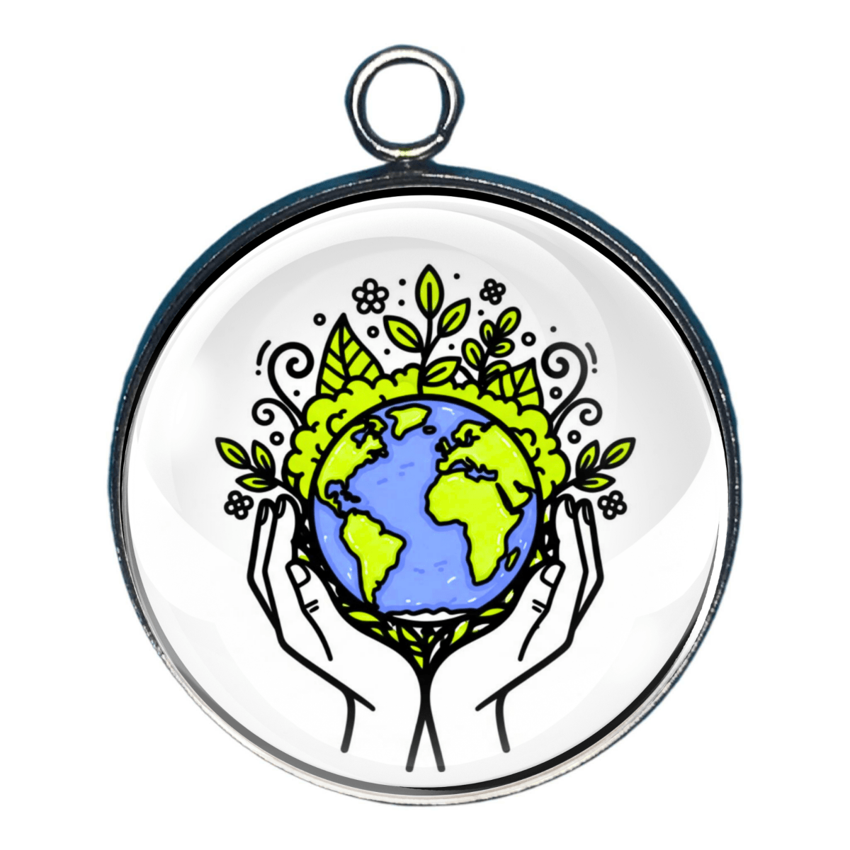 Decorative earth burst environmental charm pendant