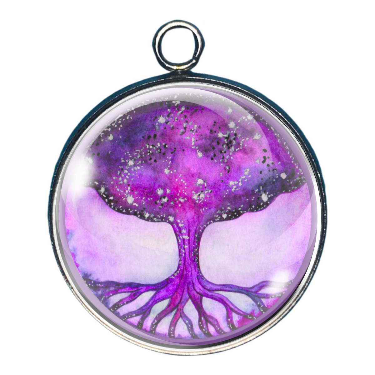 Purple tree of life earth charm environmental pendant