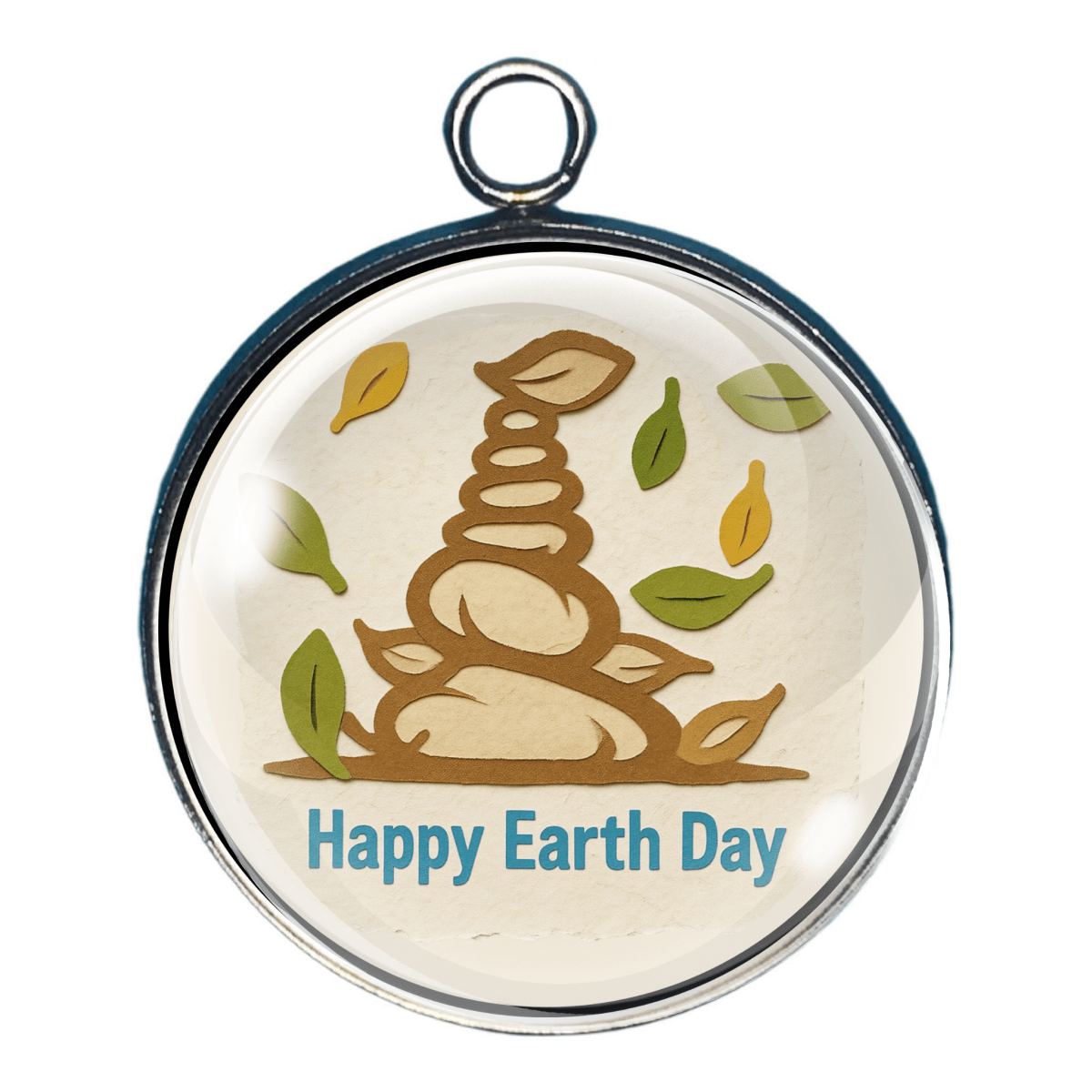 Tower of stones cairn earth day charm nature pendant