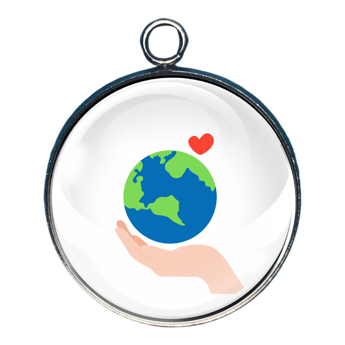 Heart over earth environmental awareness charm