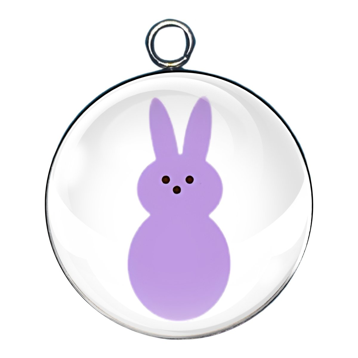 purple easter peeps glass cabochon charm