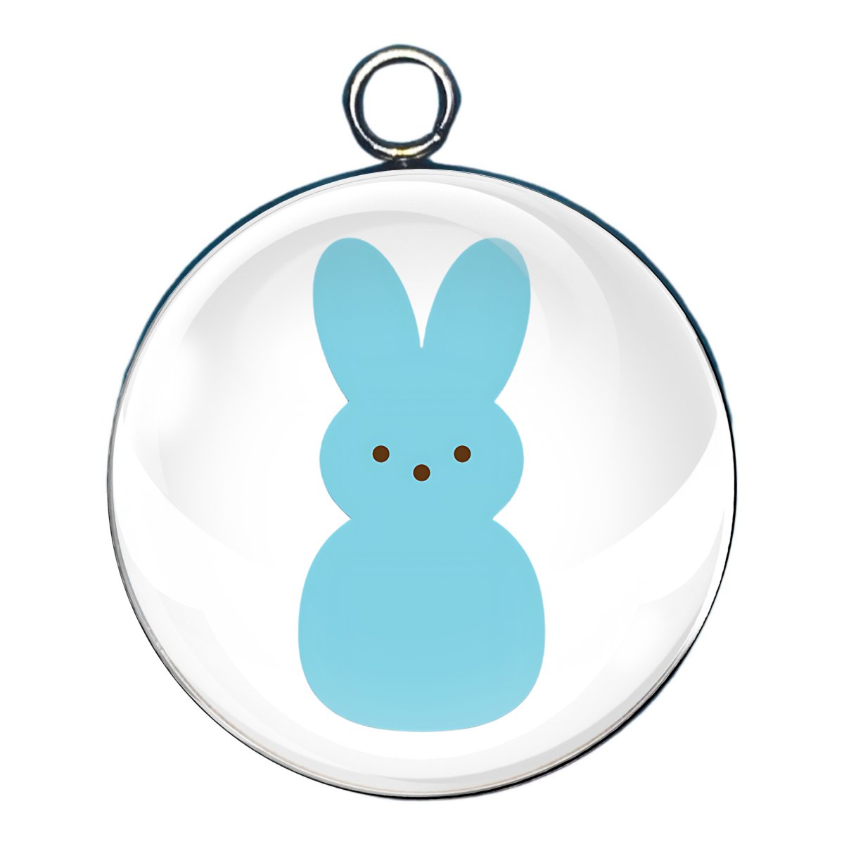 Blue easter peeps glass cabochon charm