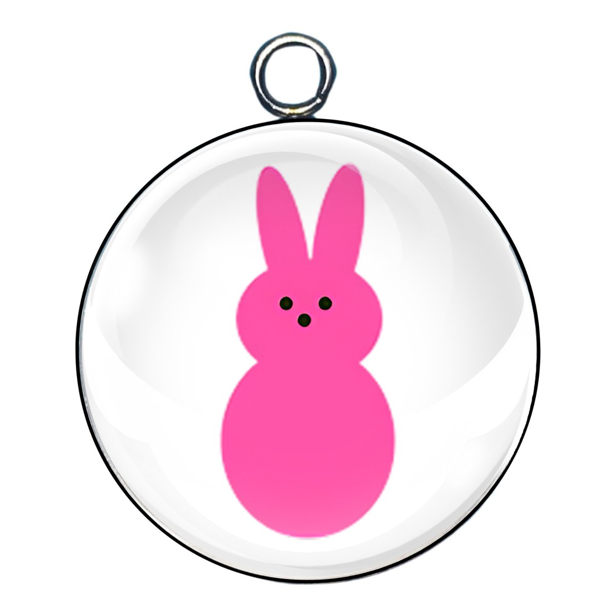 pink easter peeps glass cabochon charm