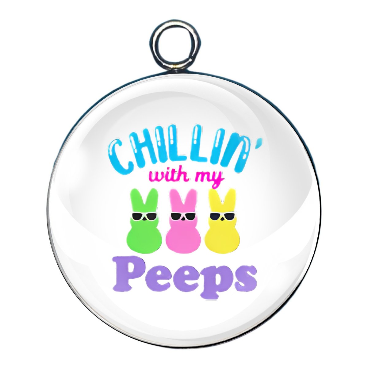 easter peeps glass cabochon charm