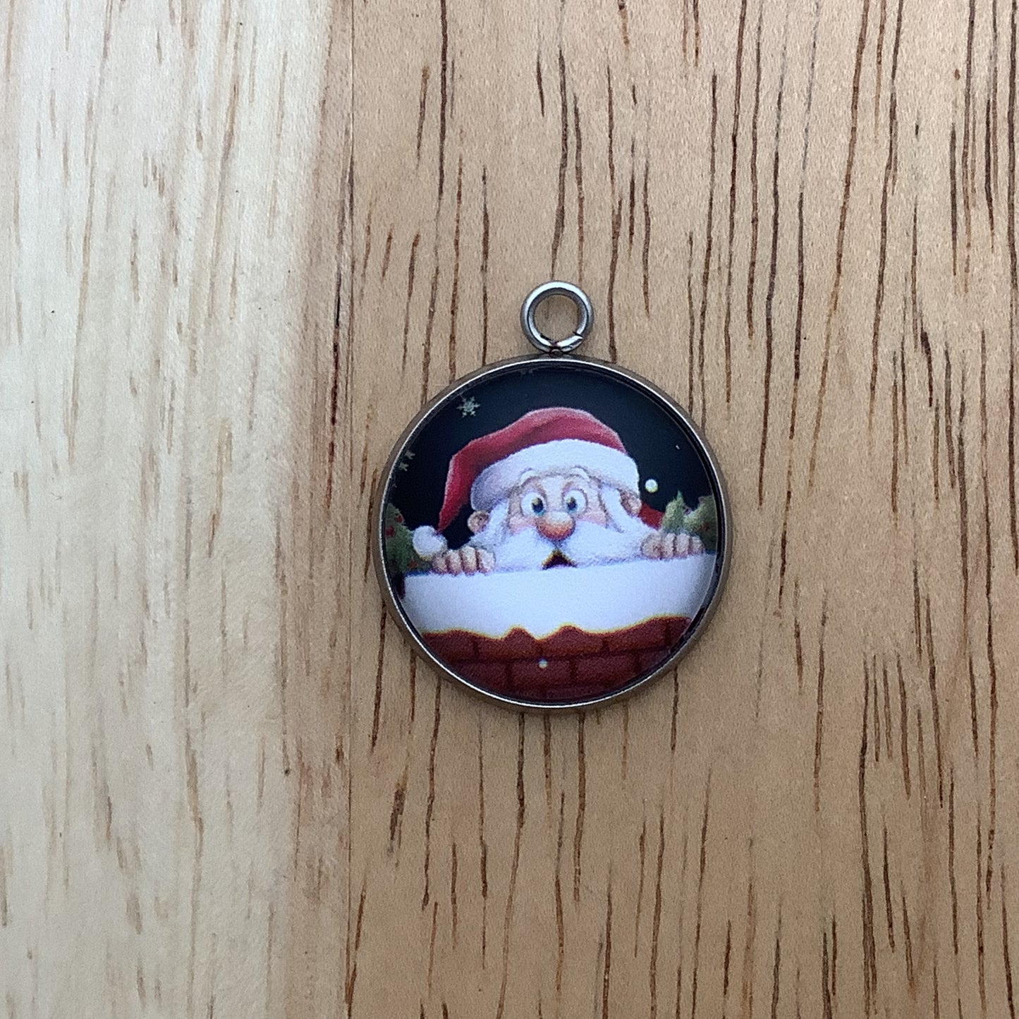 Santa, Snowmen and Reindeer Glass Cabochon Charms