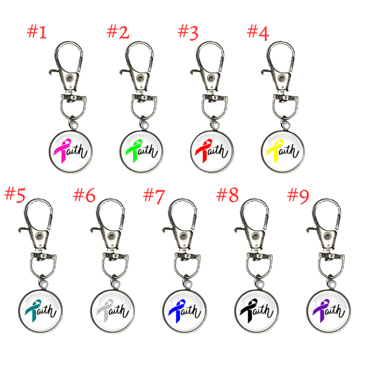 Faith Cancer Awareness Zipper Pulls