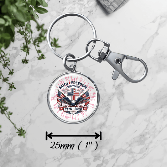 Faith & Freedom: 250 Years | 1776–2026 Patriotic Christian Key Ring