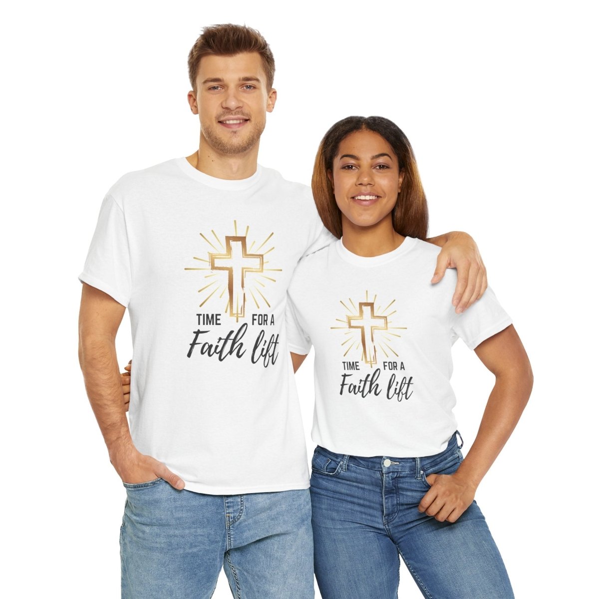 Faith Lift Unisex Heavy Cotton T-Shirt for Spiritual Soul Seekers