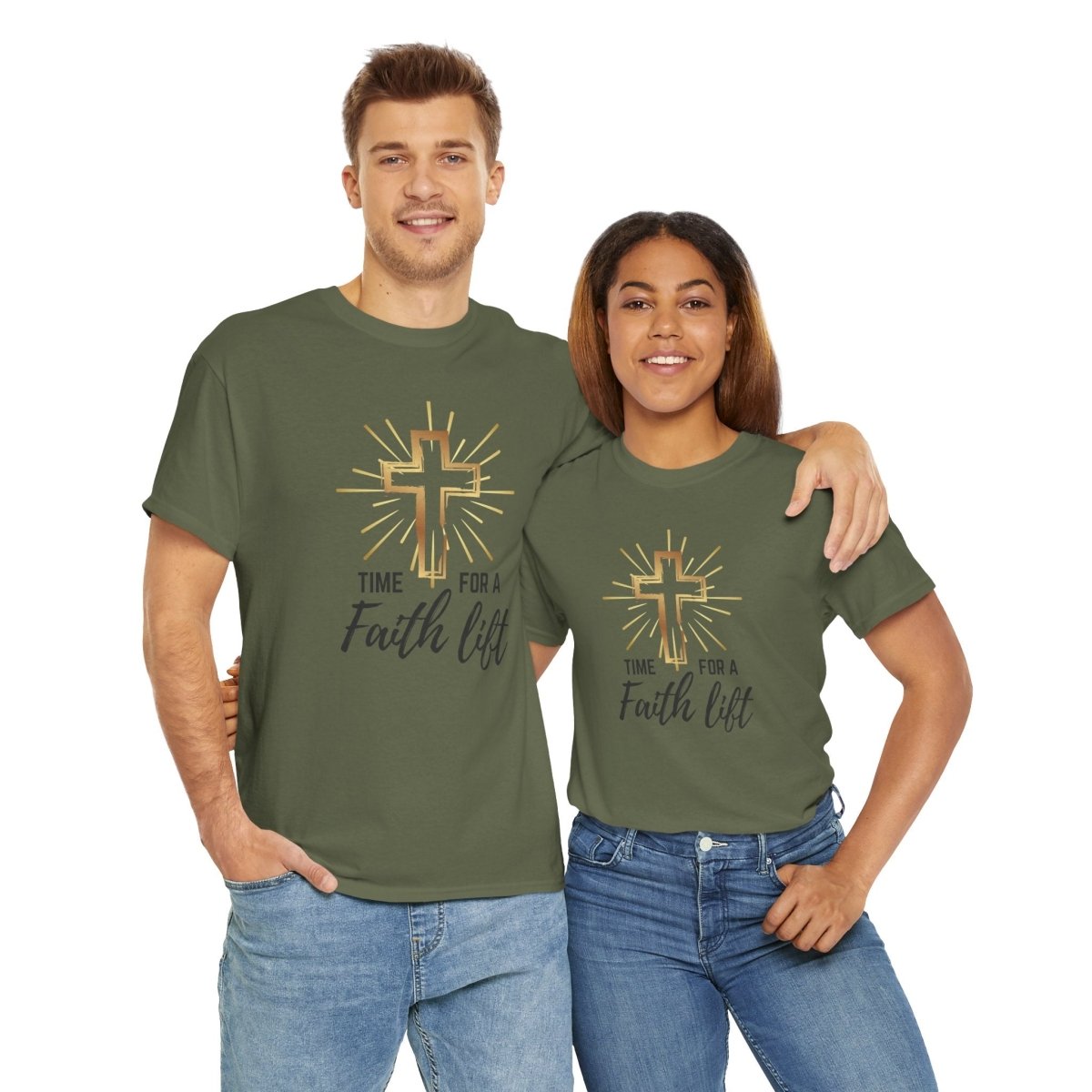 Faith Lift Unisex Heavy Cotton T-Shirt for Spiritual Soul Seekers