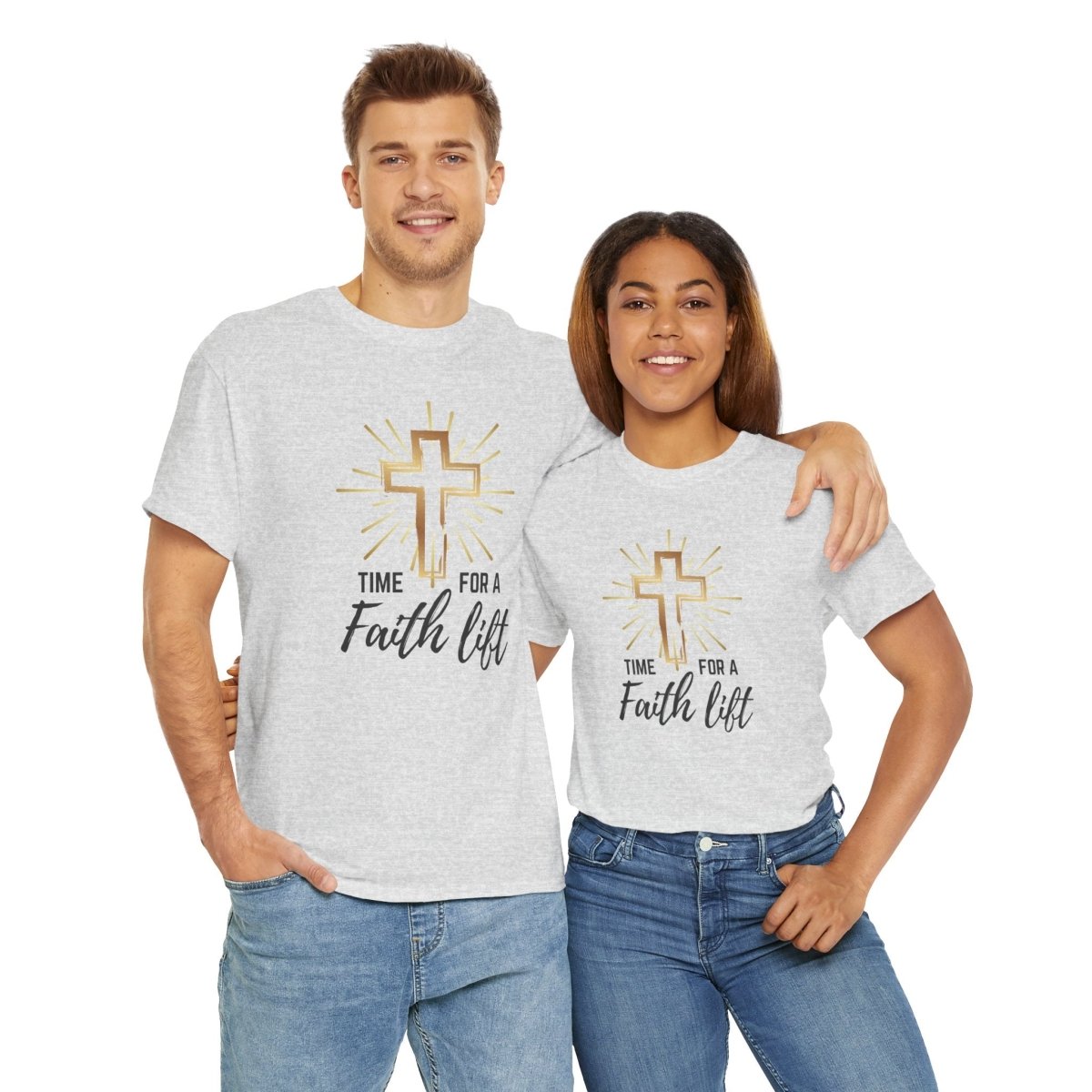 Faith Lift Unisex Heavy Cotton T-Shirt for Spiritual Soul Seekers