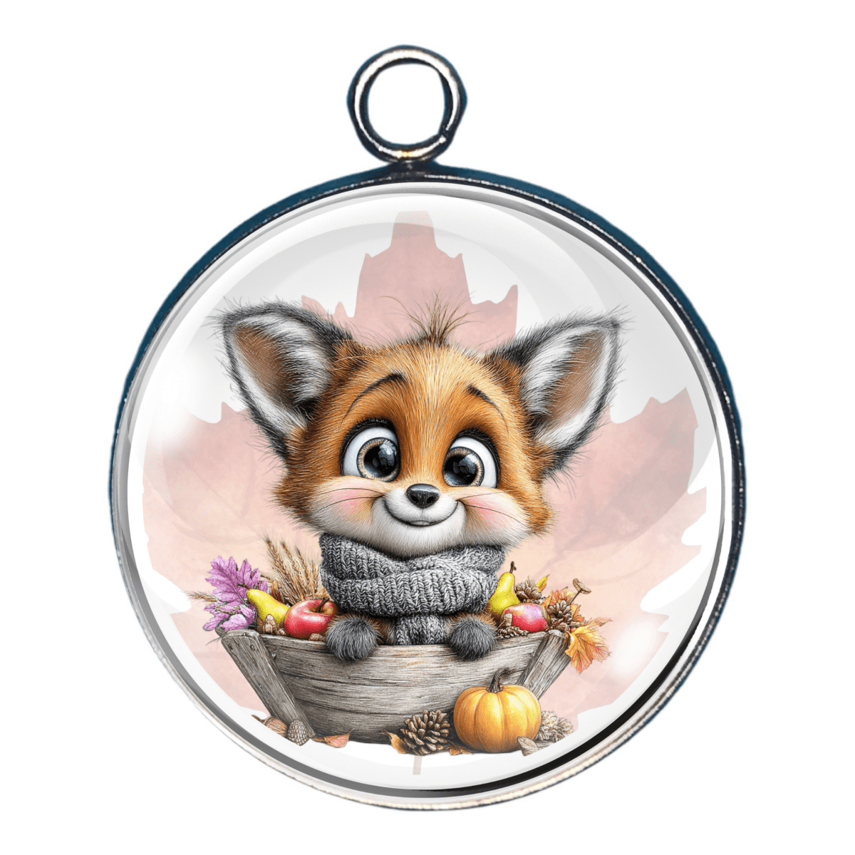Fall Furry Friends, Autumn Woodland Animal Glass Cabochon Charms