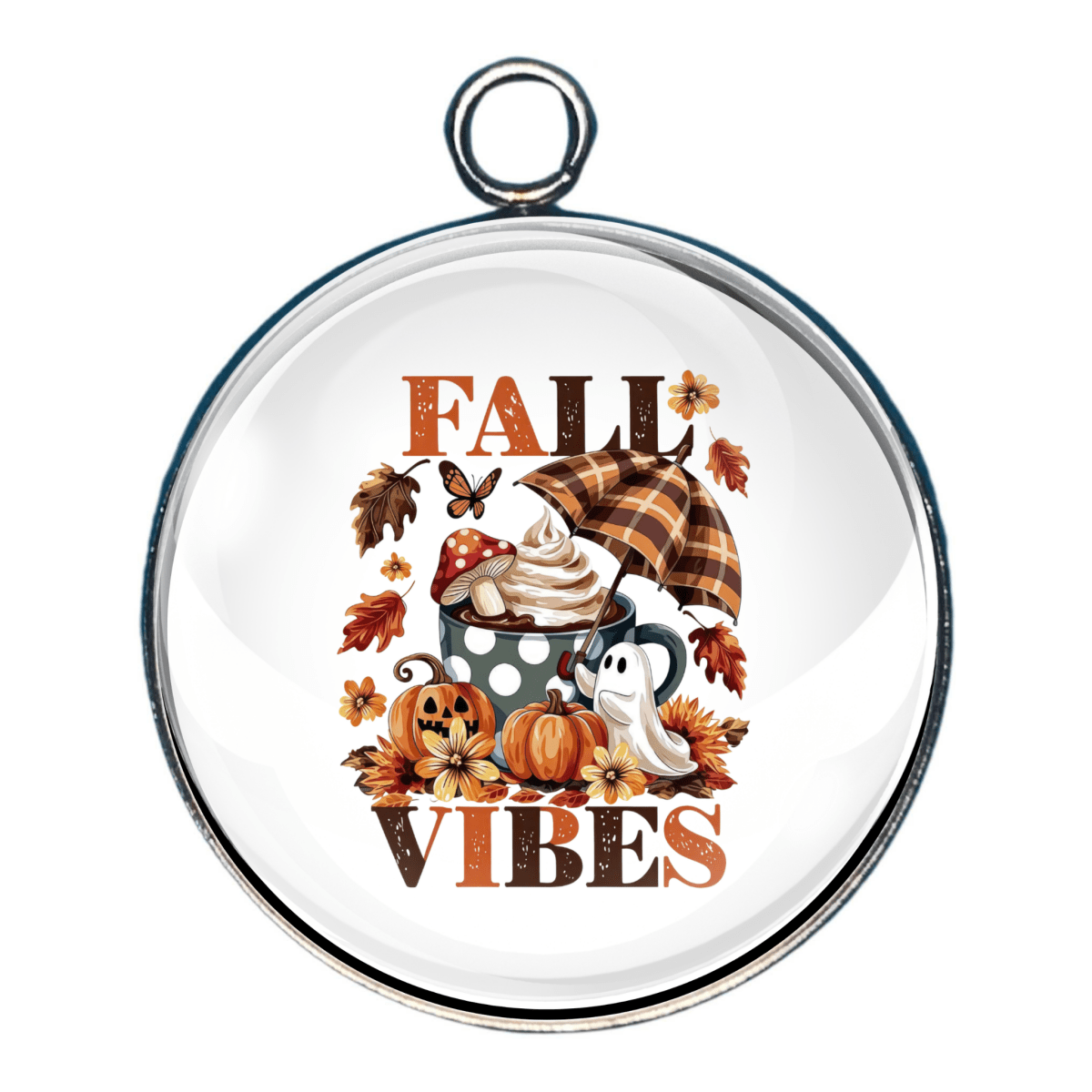 Fall, Halloween & Autumn Harvest Glass Cabochon Charms