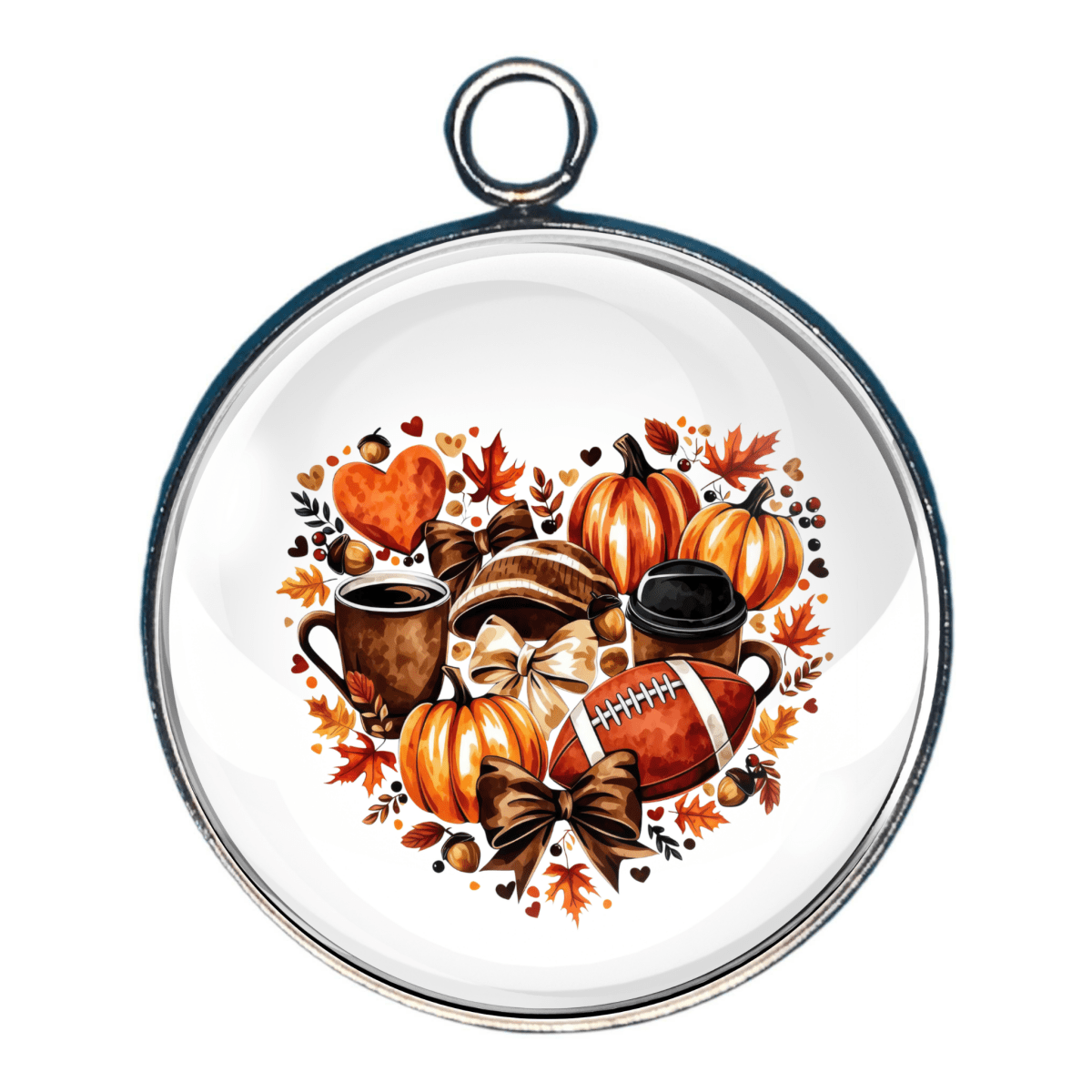 Fall, Halloween & Autumn Harvest Glass Cabochon Charms