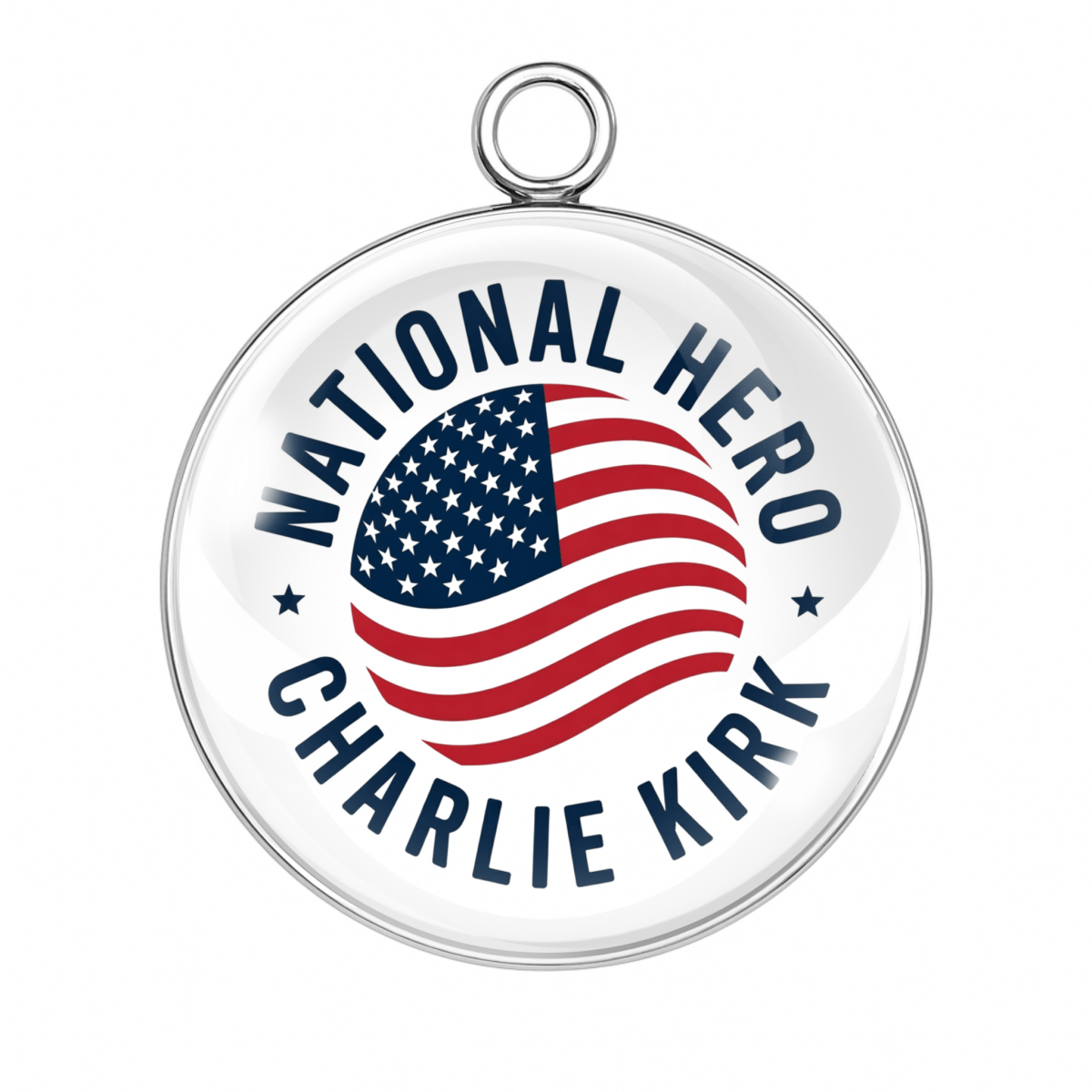 National hero badge USA flag charm