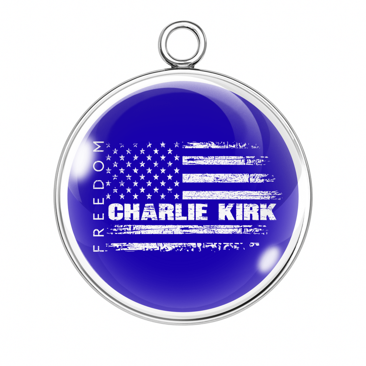 Blue distressed flag “Freedom” charm