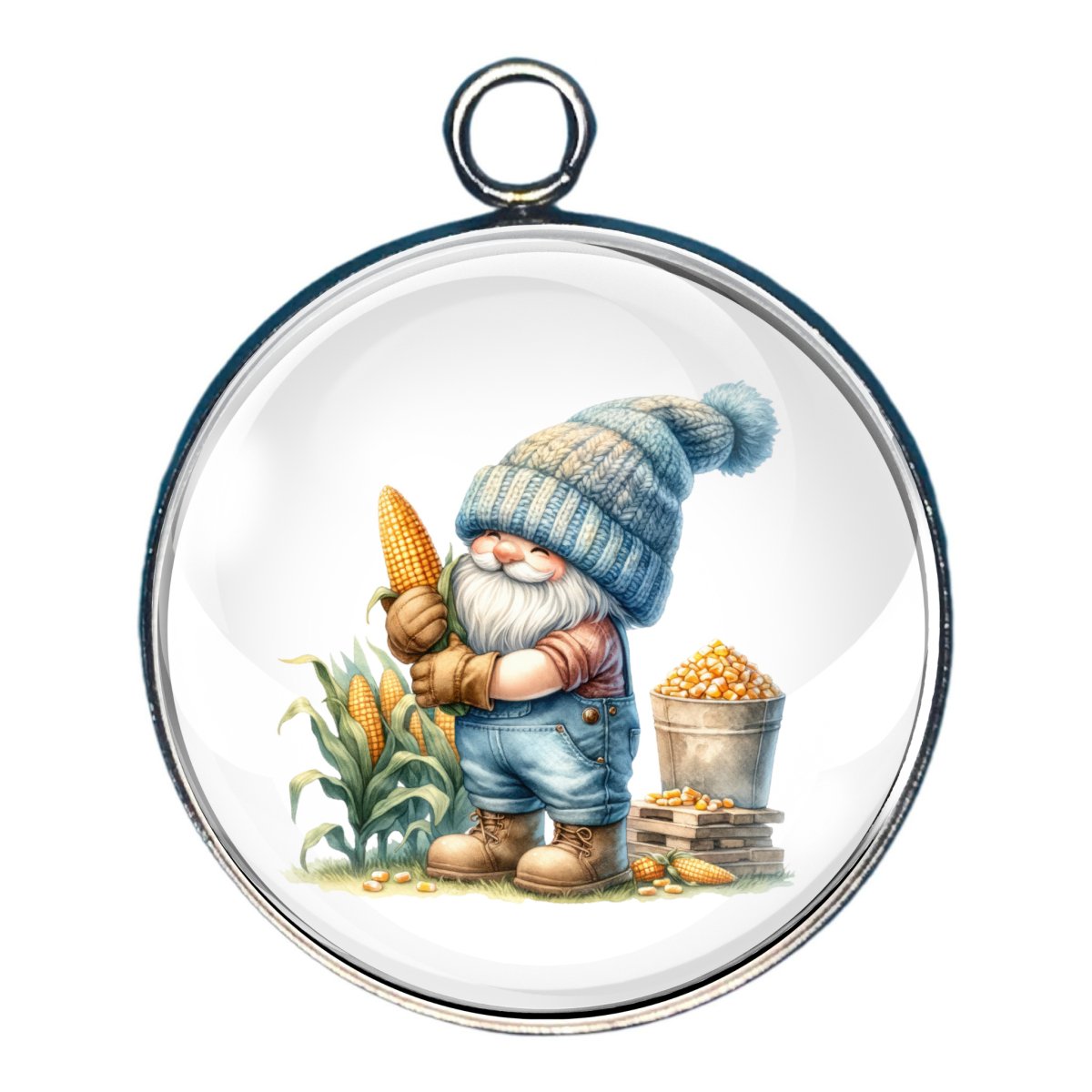 charm of a farmer gnome in the cornfield