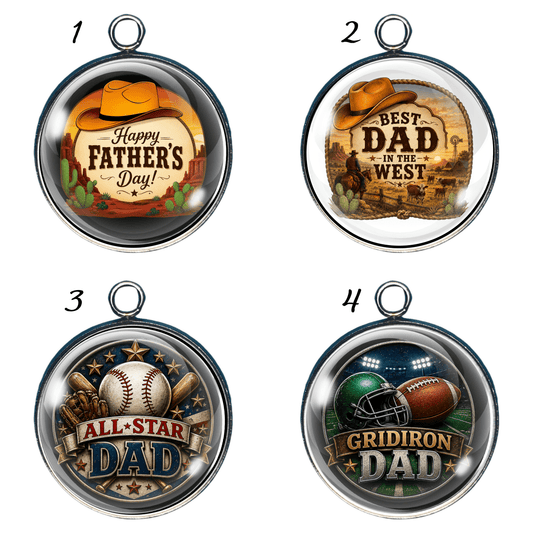 Father’s Day Charms: Cowboy Dad, Baseball, Football, Dad Sports Gift