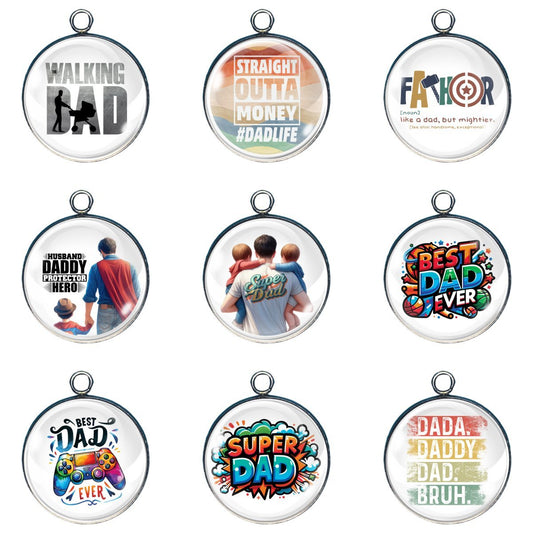 Father's Day Glass Cabochon Charms