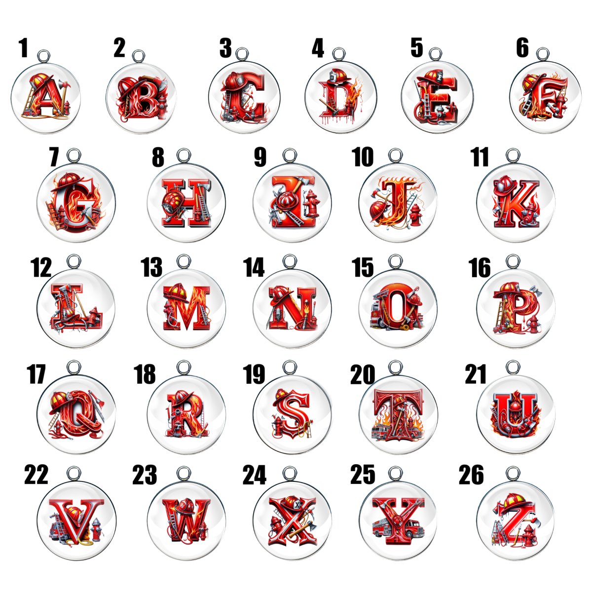 Firehouse alphabet charms