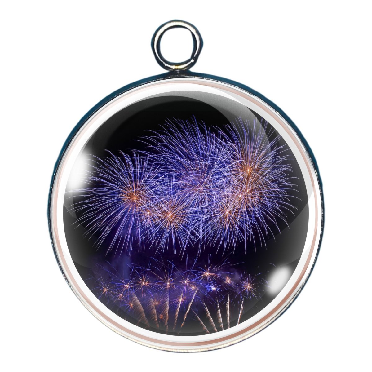 charm depicting a fireworks display