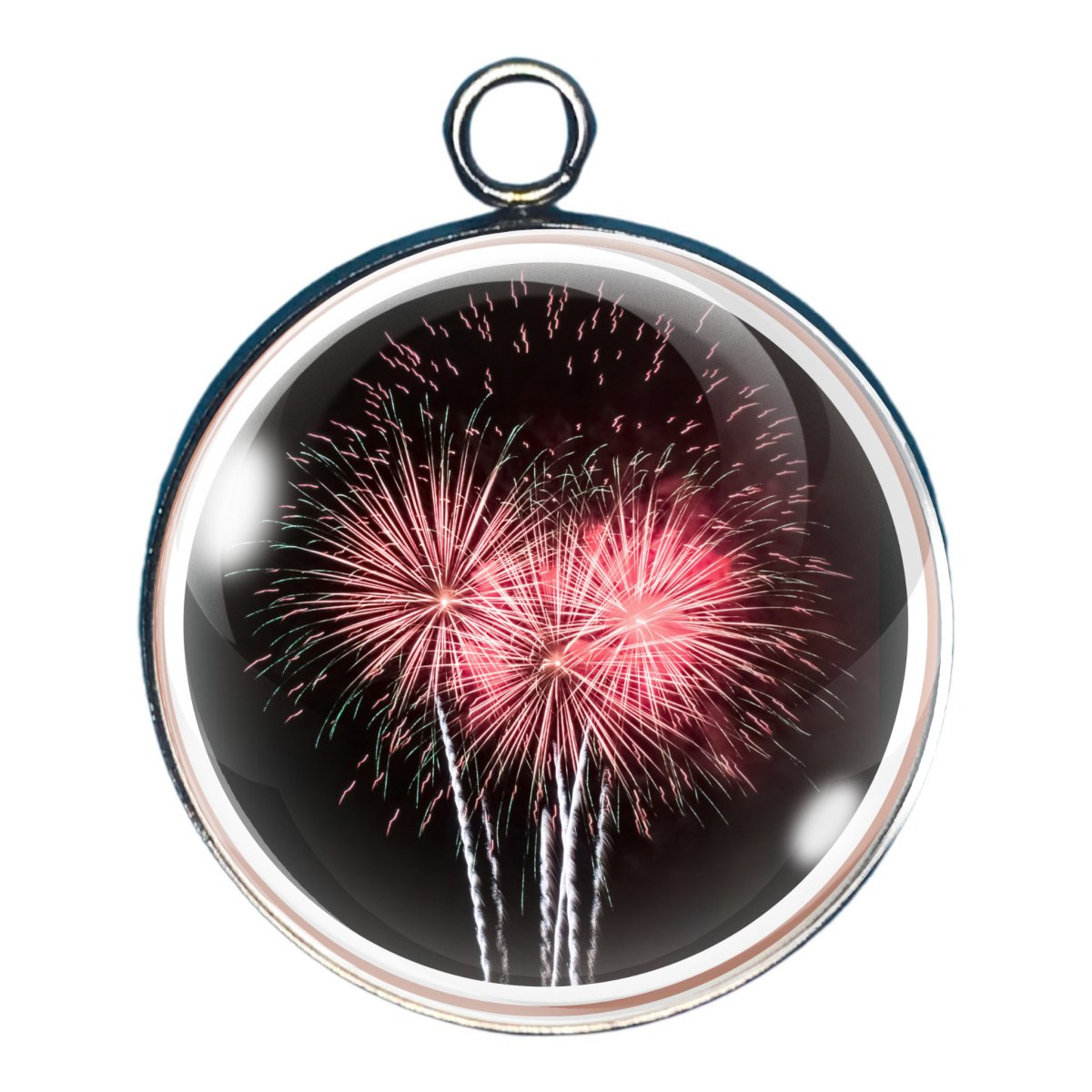 charm depicting a fireworks display