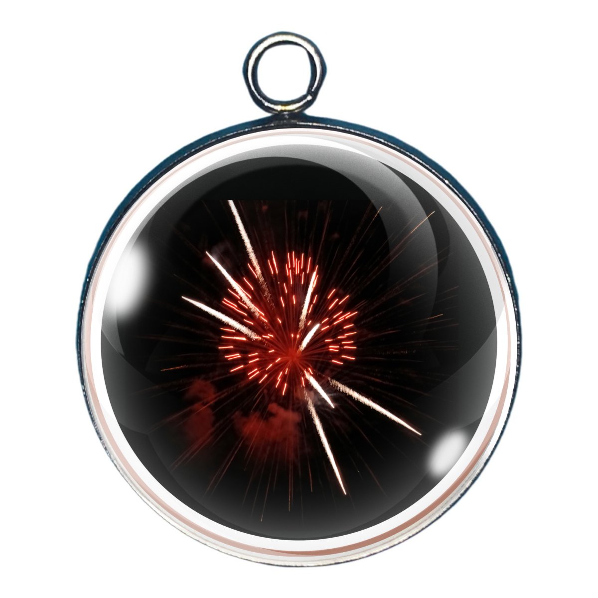 charm depicting a fireworks display