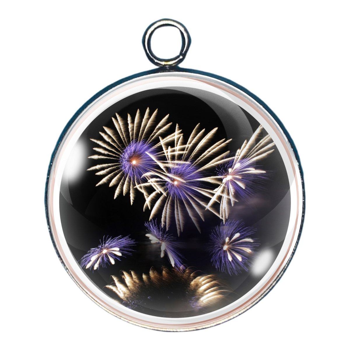 charm depicting a fireworks display