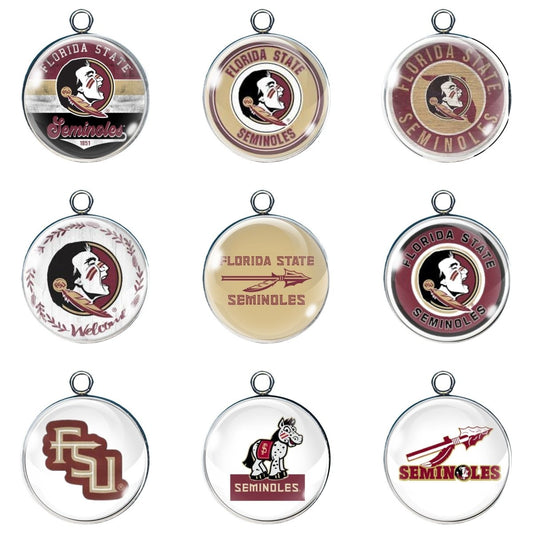 9 FSU Seminoles glass cabochon charms