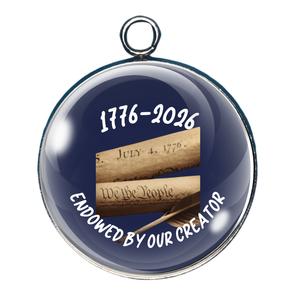 Endowed by Our Creator America 250 glass cabochon charm