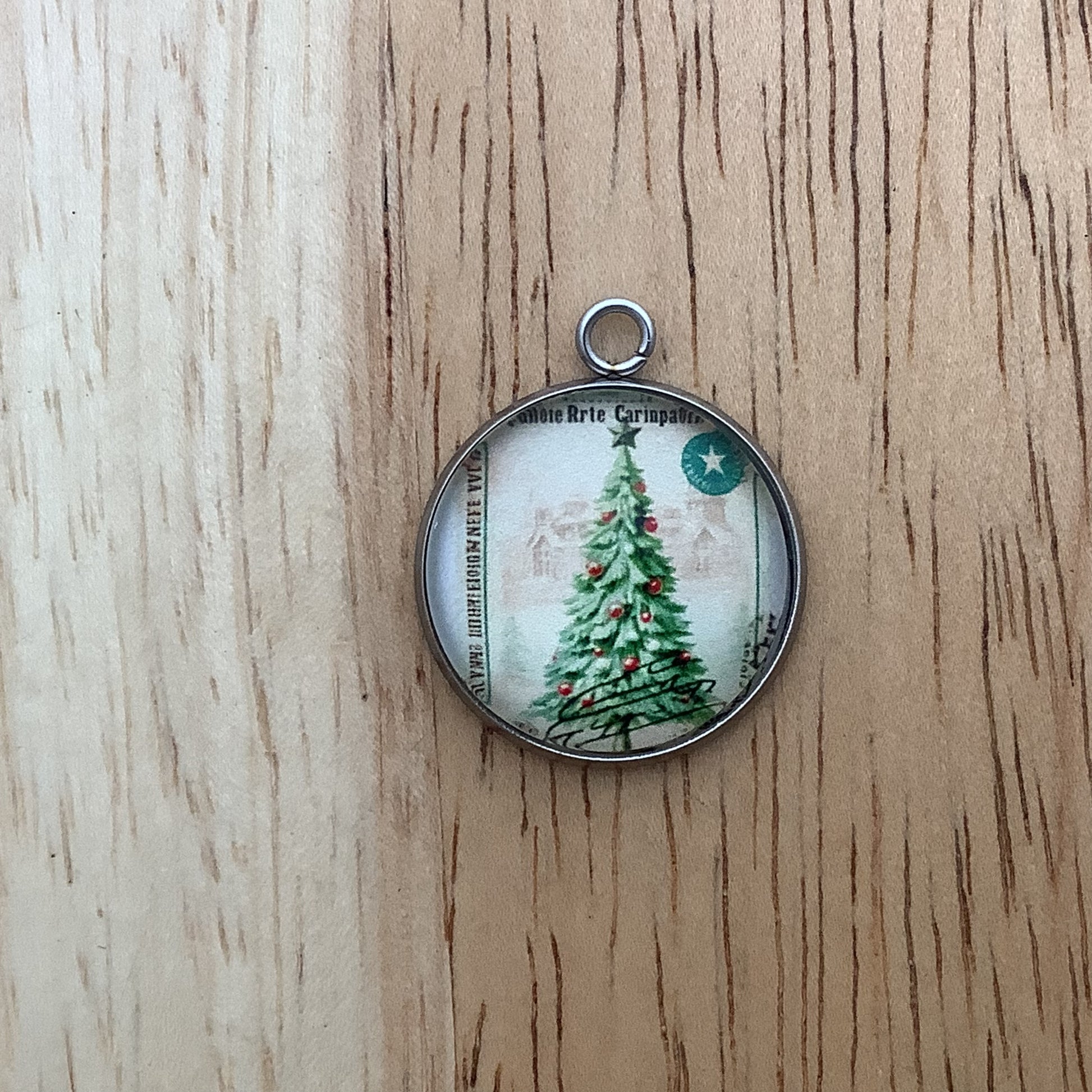 nostalgic Christmas tree stamp design charm