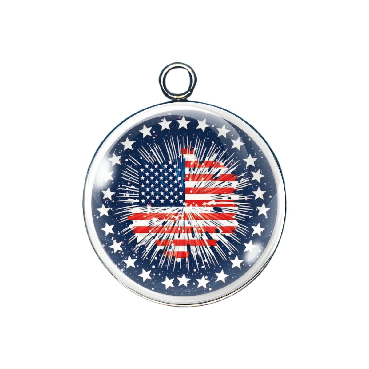  Patriotic 4th of July glass Cabochon charm