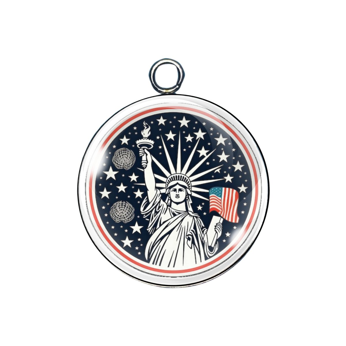  Patriotic 4th of July glass Cabochon charm