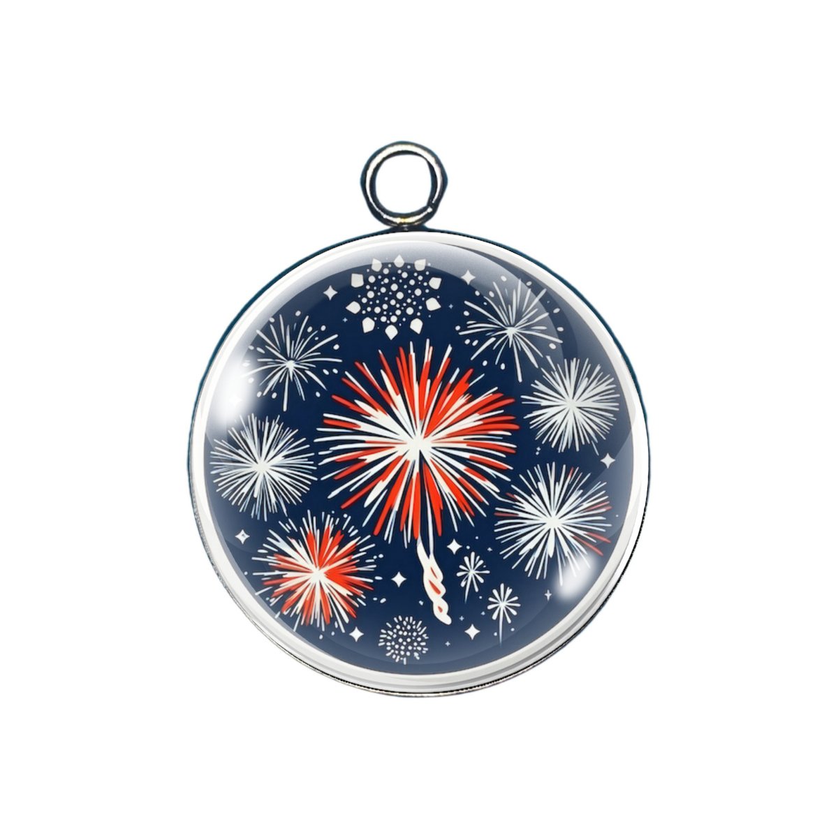 Fourth of July Patriotic Glass Cabochon Charms