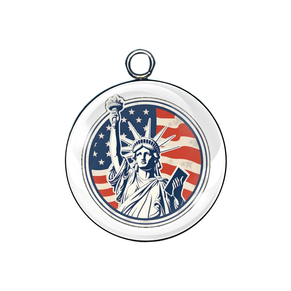  Patriotic 4th of July glass Cabochon charm