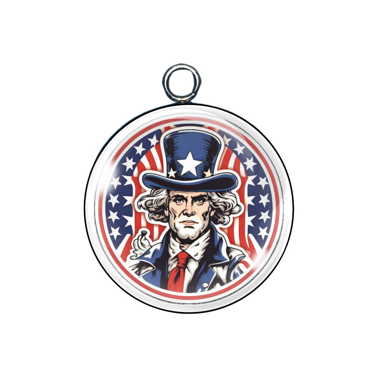  Patriotic 4th of July glass Cabochon charm