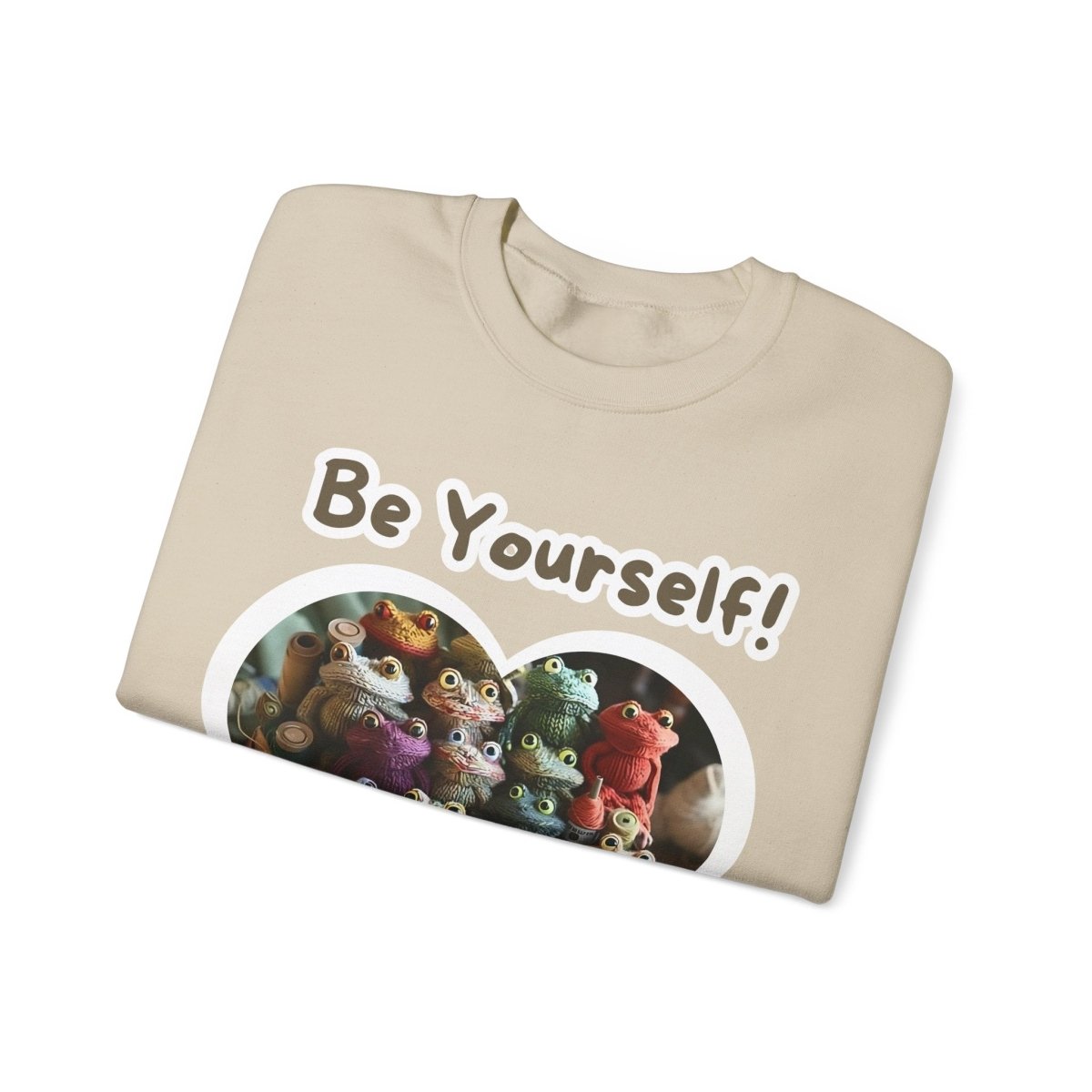 Frog Quote Crewneck Sweatshirt - Be Yourself Funny Design