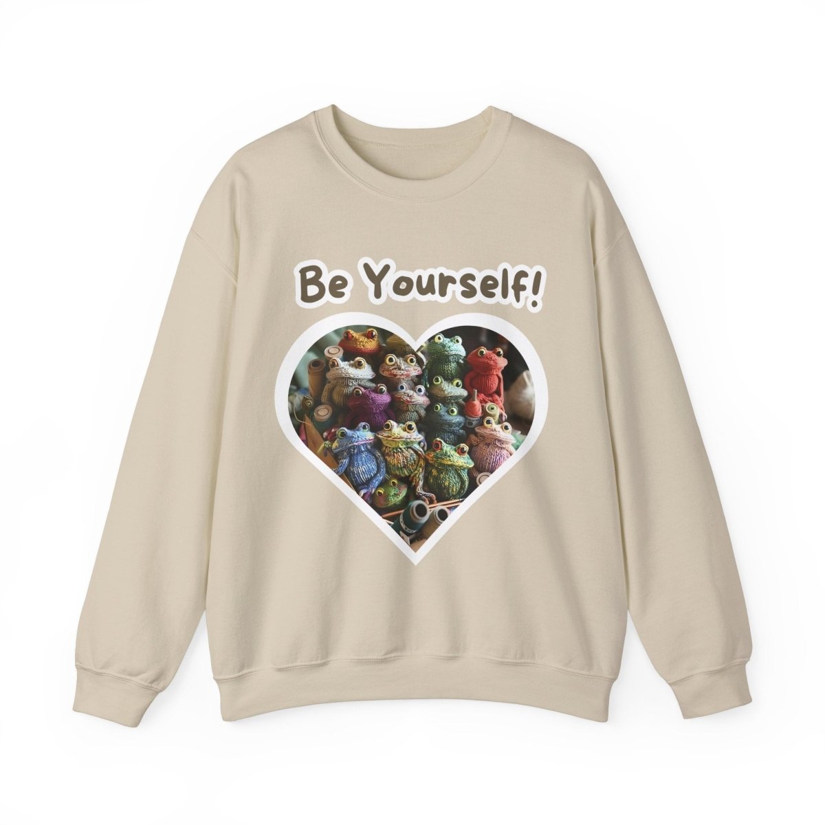 Frog Quote Crewneck Sweatshirt - Be Yourself Funny Design