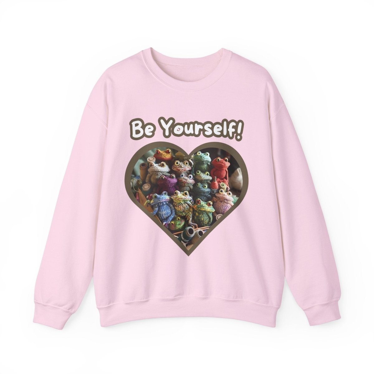 Frog Quote Crewneck Sweatshirt - Be Yourself Funny Design