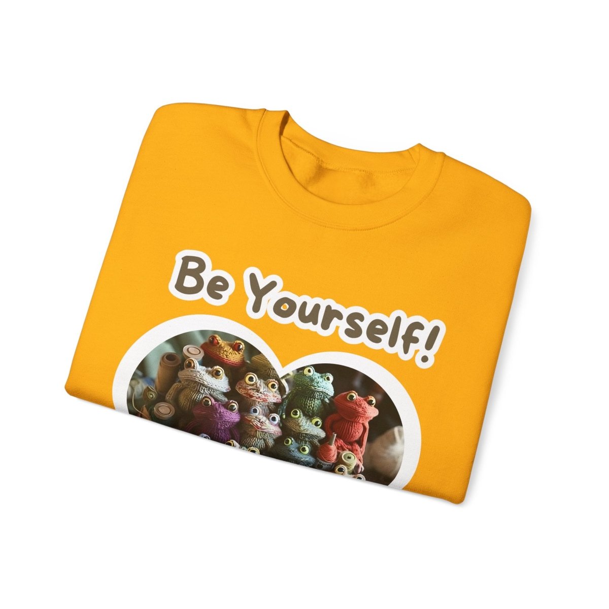 Frog Quote Crewneck Sweatshirt - Be Yourself Funny Design