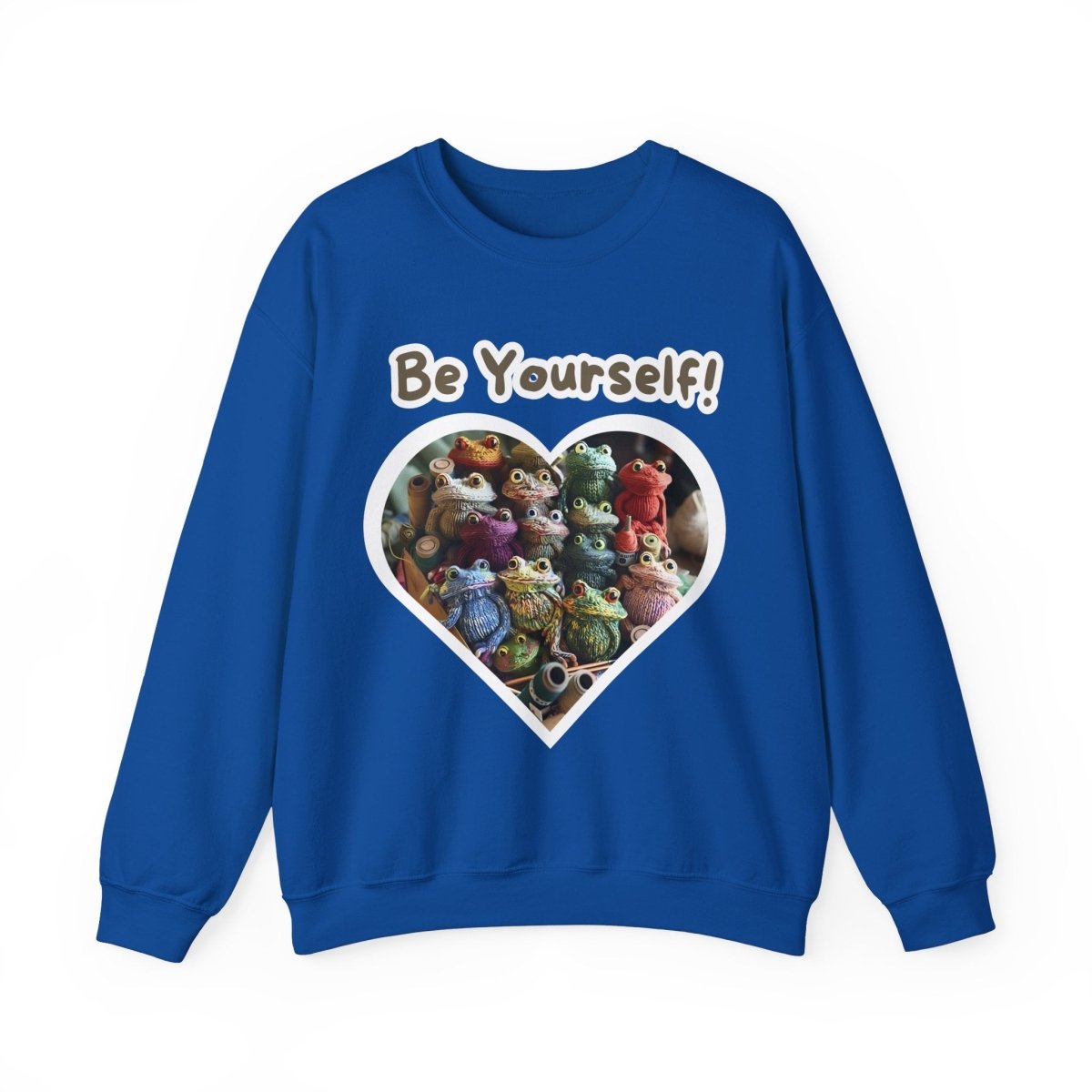 Frog Quote Crewneck Sweatshirt - Be Yourself Funny Design