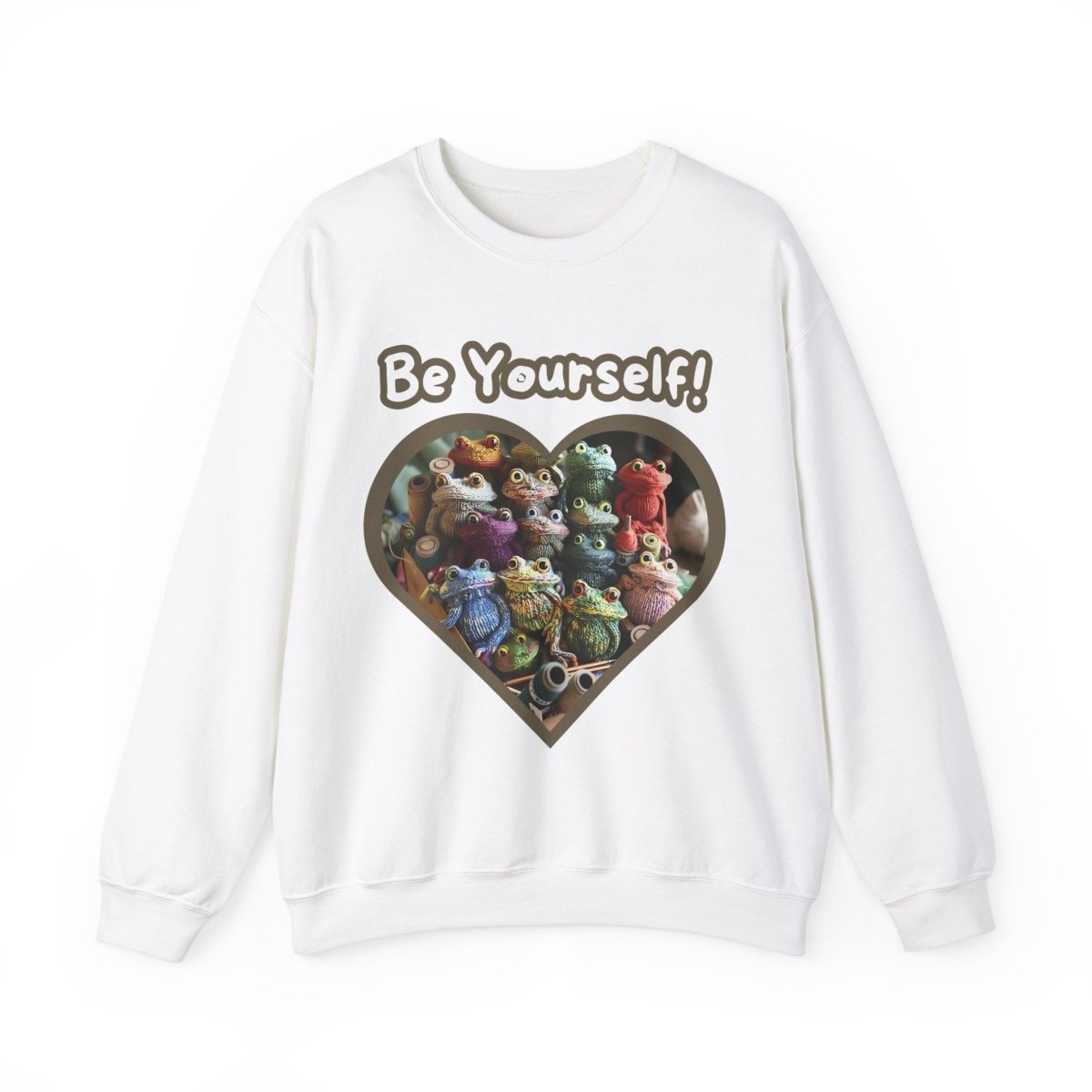 Frog Quote Crewneck Sweatshirt - Be Yourself Funny Design